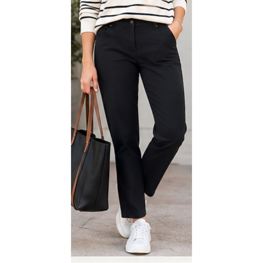 Chicos So Slimming Juliet Black Ankle Pants Size 3 Regular Straight Leg Trousers